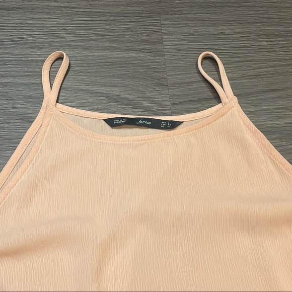 Large Peach Off-the Shoulder Spaghetti Strap Top - Picture 5 of 6